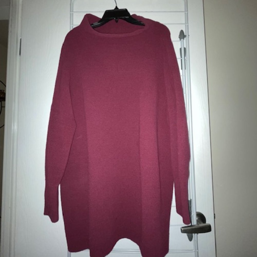Medium Free People Long Tunic Sweater--Purple